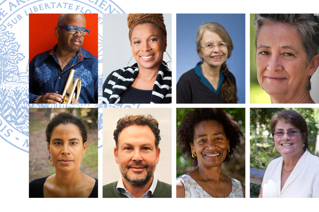 UCLA 2021 AAAS members Top row: UCLA professors Terence Blanchard, Kimberlé Crenshaw, Barbara Geddes and Elisabeth Le Guin. Bottom row: UCLA professors Kelly Lytle Hernández, Daniel Posner, Marilyn Raphael and Victoria Sork. (Photos Courtesy of UCLA)