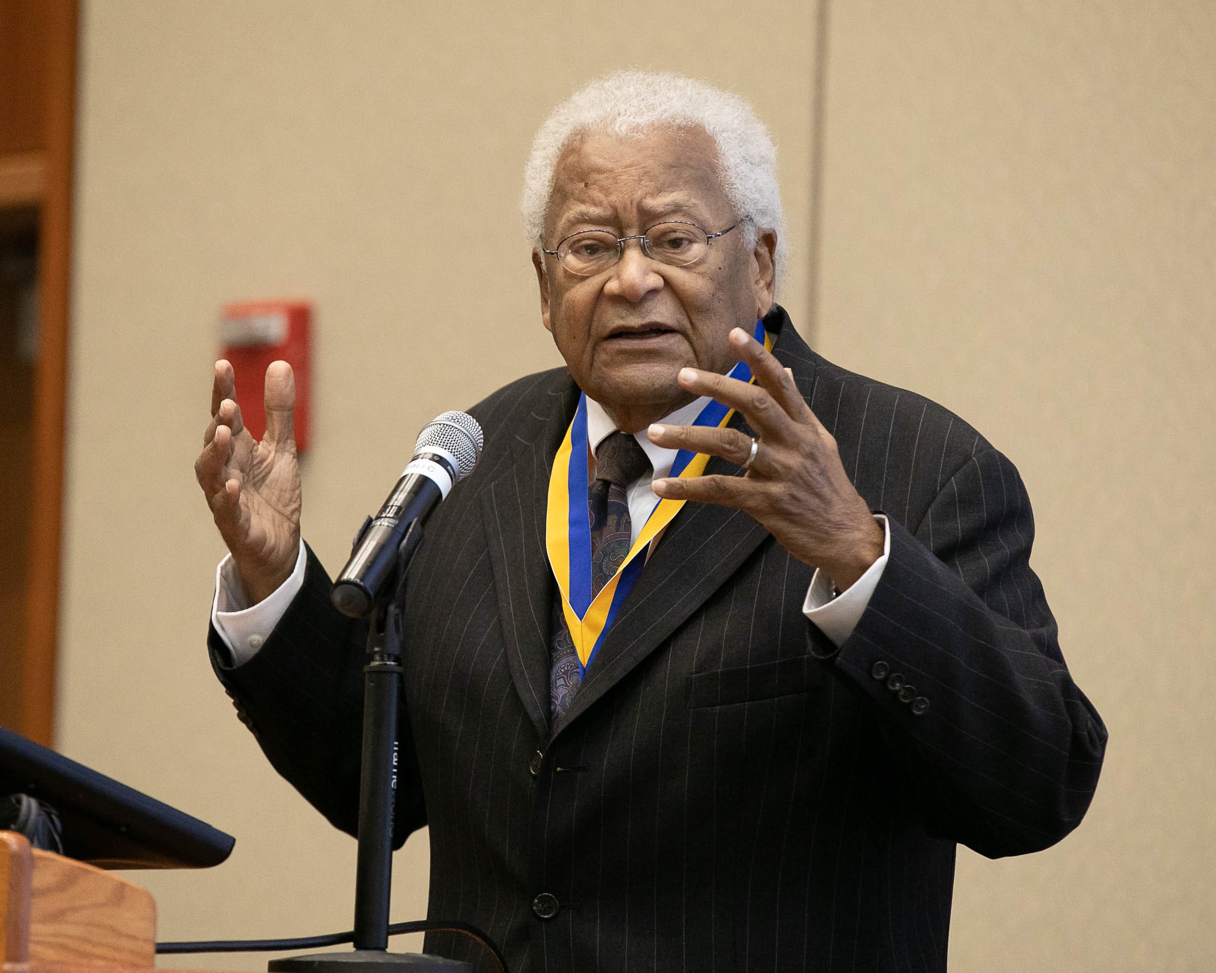 Rev. James Lawson Jr. giving a talk