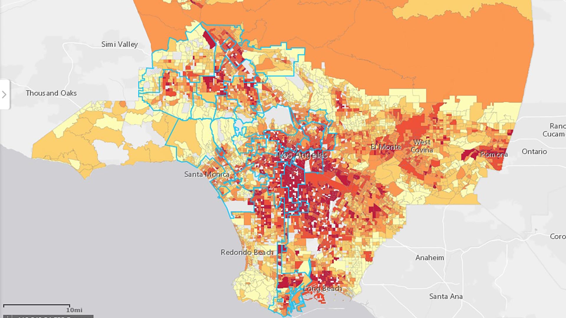 Map of Los Angeles with Census data