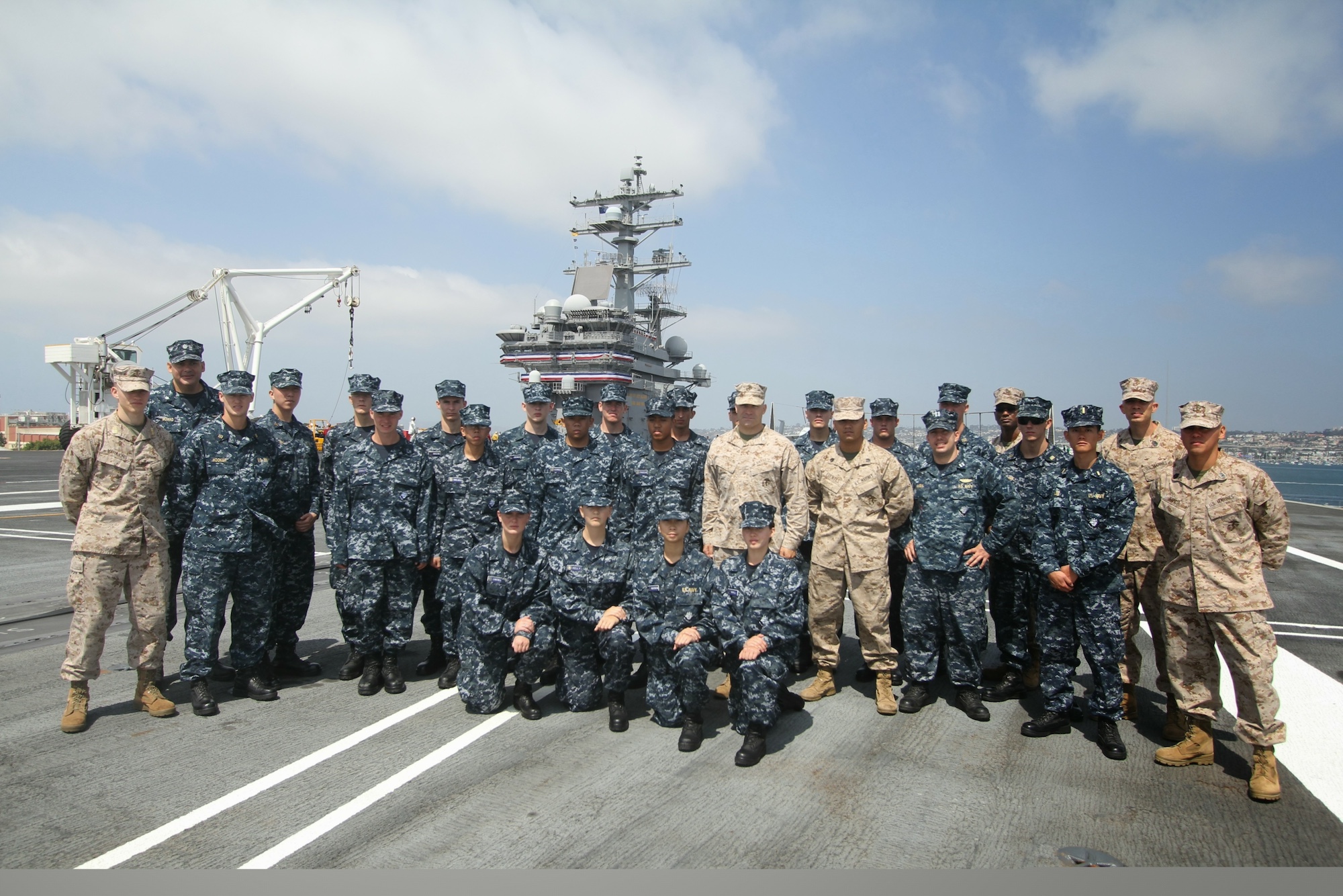 Naval Science group photo on the naval ship